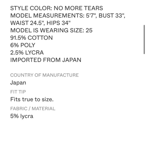 NWT GRLFRND KENDALL IN  NO MORE TEARS HI RISE STRETCH DENIM W/ SLIM LEG - Picture 16 of 16